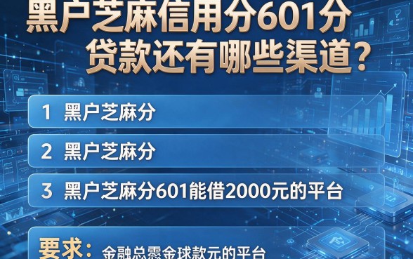 黑户芝麻信用分601分贷款还有哪些渠道?盘点五个黑户芝麻分601能借2000元的平台
