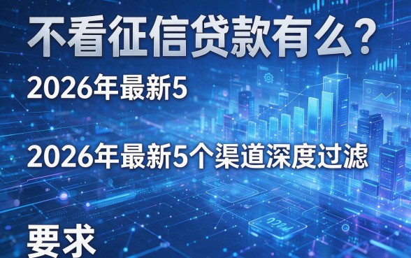 不看征信贷款有么?2026年最新5个渠道深度过滤!