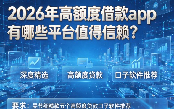 2026年高额度借款app有哪些平台值得信赖？深度精选五个高额度贷款口子软件推荐