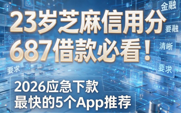 23岁芝麻信用分687借款必看！2026应急下款最快的5个App推荐