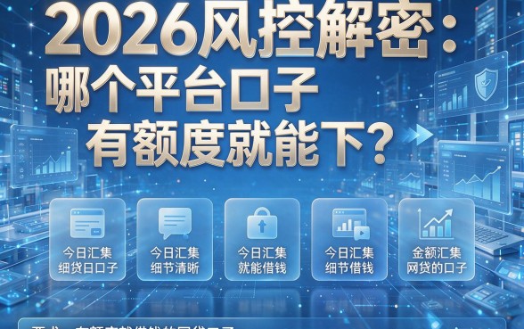 2026风控解密:哪个平台口子有额度就能下?今日汇集五个有额度就能借钱的网贷口子