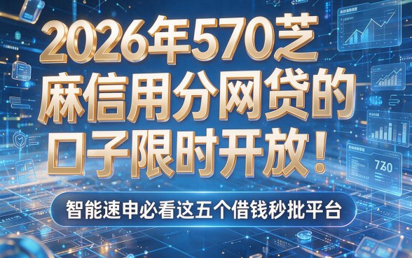 2026年570芝麻信用分网贷的口子限时开放!智能速申必看这五个借钱秒批平台