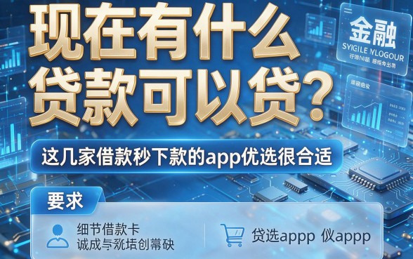 现在有什么贷款可以贷?这几家借款秒下款的app优选很合适