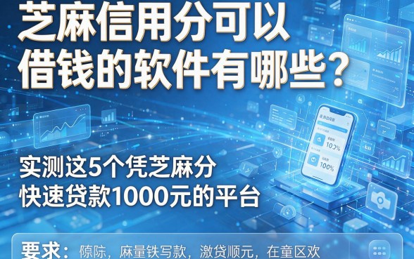 芝麻信用分可以借钱的软件有哪些?实测这5个凭芝麻分快速贷款1000元的平台