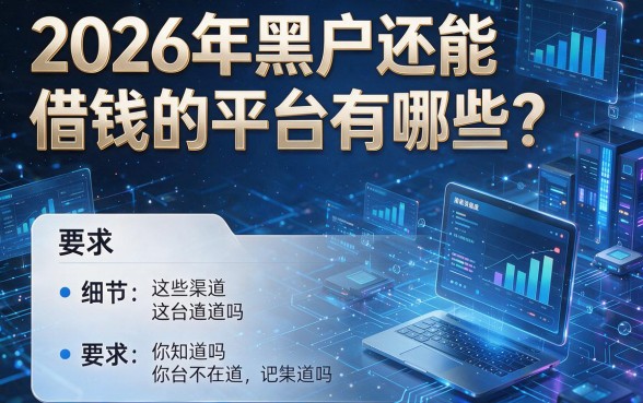 2026年黑户还能借钱的平台有哪些?这些渠道你知道吗?