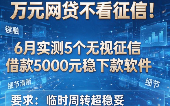 万元网贷不看征信!6月实测5个无视征信借款5000元稳下款软件,临时周转超稳妥