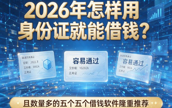 2026年怎样用身份证就能借钱?容易通过且数量多的五个借钱软件隆重推荐!