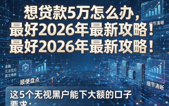 想贷款5万怎么办最好2026年最新攻略!顺便盘点这5个无视黑户能下大额的口子