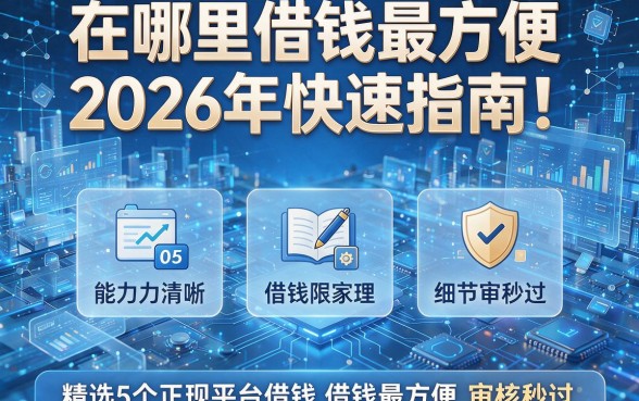 在哪里借钱最方便2026年快速指南！精选5个正规平台借钱最方便审核秒过
