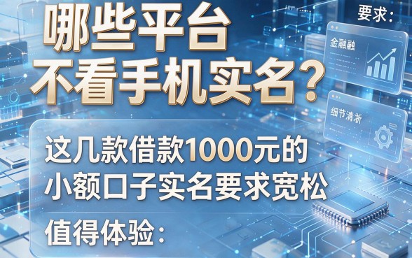 哪些平台不看手机实名？这几款借款1000元的小额口子实名要求宽松，值得体验！