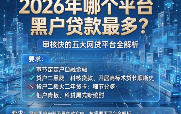 2026年哪个平台黑户贷款最多?审核快的五大网贷平台全解析!