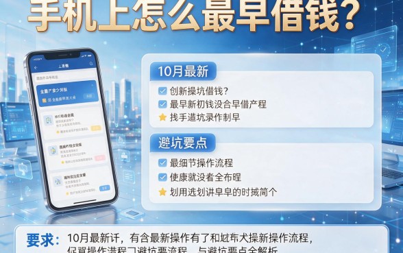 手机上怎么最早借钱?10月最新操作流程与避坑要点全解析!