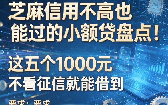 芝麻信用不高也能过的小额贷盘点!这五个1000元不看征信就能借到
