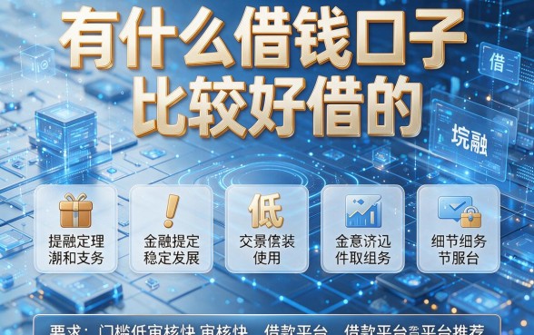 有什么借钱口子比较好借的，本文精选五个门槛低审核快的借款平台推荐
