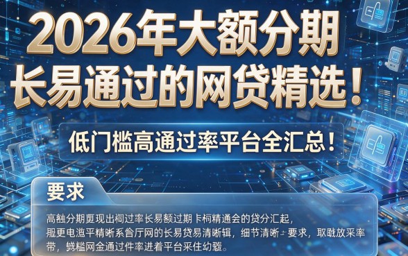 2026年大额分期长易通过的网贷精选!低门槛高通过率平台全汇总!