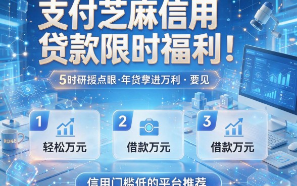 支付芝麻信用贷款限时福利!附5个轻松借款万元、信用门槛低的平台推荐