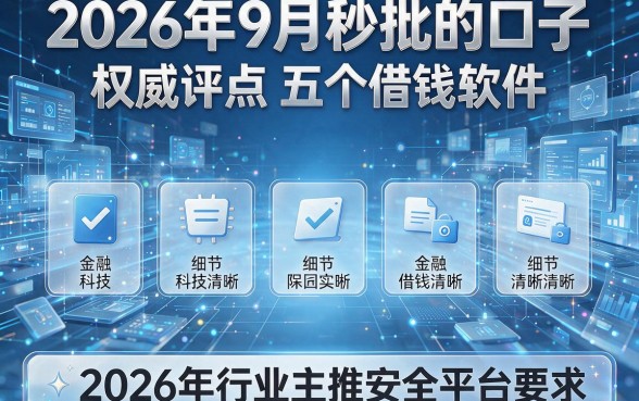 2026年9月秒批的口子:权威评点五个借钱软件,2026年行业主推安全平台!