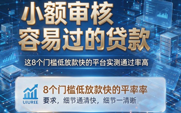小额审核容易过的贷款，这8个门槛低放款快的平台实测通过率高