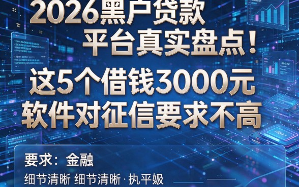 2026黑户贷款平台真实盘点：这5个借钱3000元软件对征信要求不高