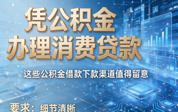 凭公积金办理消费贷款，这些公积金借款下款渠道值得留意