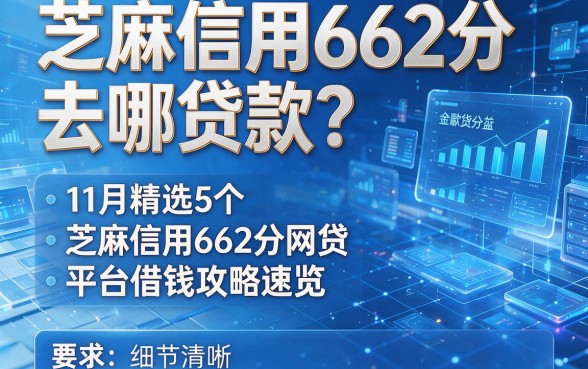 芝麻信用662分去哪贷款?11月精选5个芝麻信用662分网贷平台借钱攻略速览!