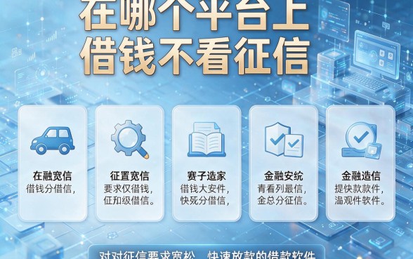 在哪个平台上借钱不看征信,详解五个对征信要求宽松且快速放款的借款软件