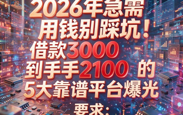 2026年急需用钱别踩坑!借款3000到手2100的5大靠谱平台曝光