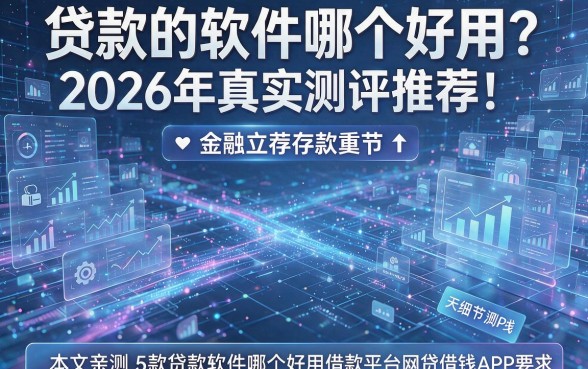 贷款的软件哪个好用？2026年真实测评推荐！本文亲测5款贷款软件哪个好用借款平台网贷借钱APP
