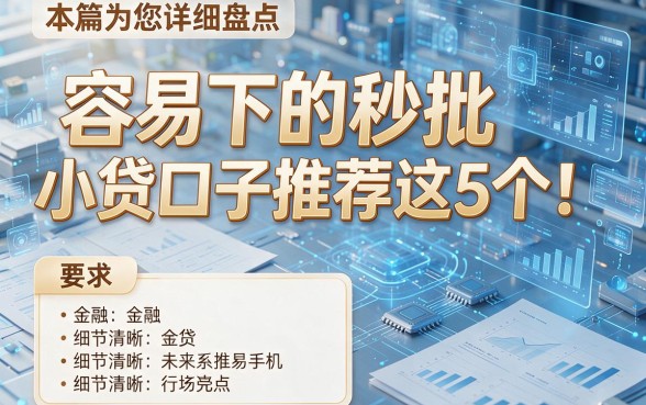 容易下的秒批小贷口子推荐这5个!本篇为您详细盘点!