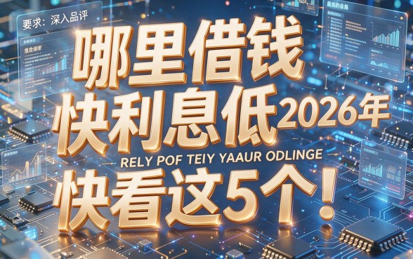 哪里借钱快利息低2026年快看这5个!本文为您深入品评!