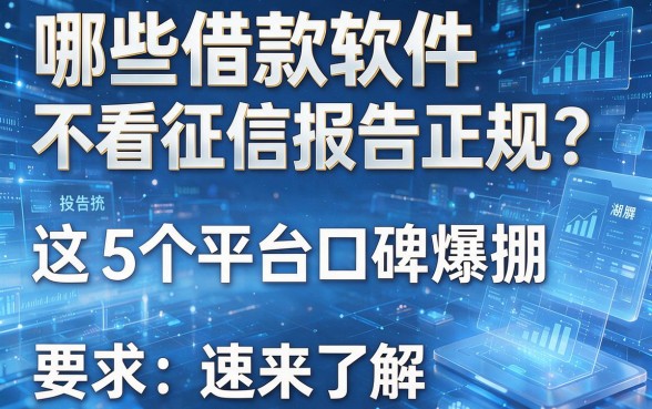 哪些借款软件不看征信报告正规？这5个平台口碑爆棚，速来了解！