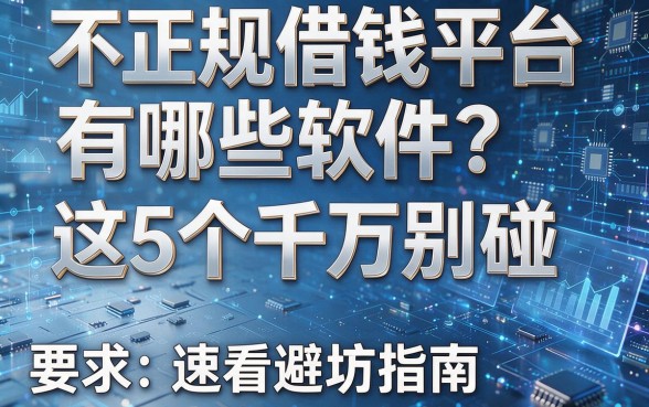 不正规借钱平台有哪些软件?这5个千万别碰,速看避坑指南!
