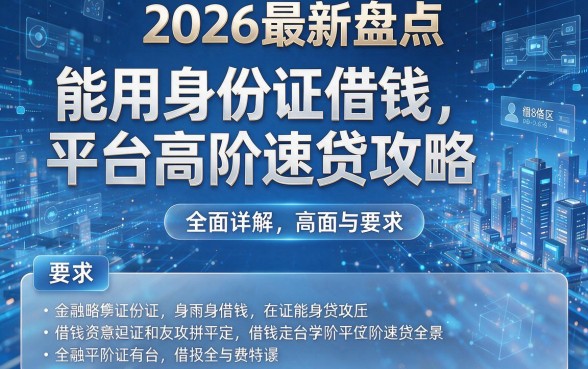 2026最新盘点：能用身份证借钱平台高阶速贷攻略，全面详解！