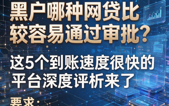 黑户哪种网贷比较容易通过审批?这5个到账速度很快的平台深度评析来了!
