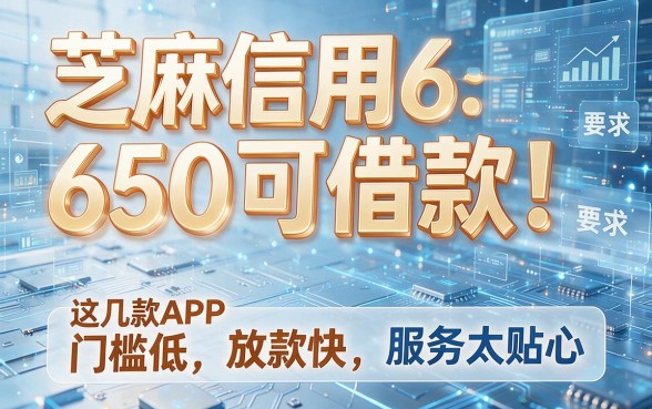 芝麻信用650可借款!这几款APP门槛低、放款快,服务太贴心
