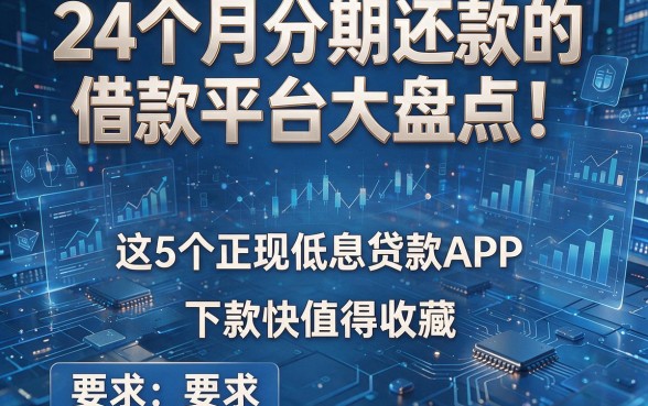 24个月分期还款的借款平台大盘点!这5个正规低息贷款APP,下款快值得收藏