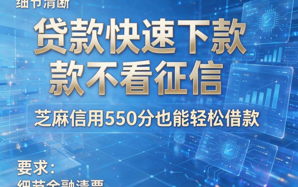 贷款快速下款不看征信,芝麻信用550分也能轻松借款!