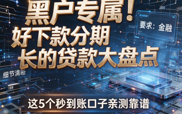黑户专属!好下款分期长的贷款大盘点,这5个秒到账口子亲测靠谱