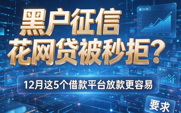 黑户征信花网贷被秒拒？12月这5个借款平台放款更容易