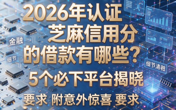 2026年认证芝麻信用分的借款有哪些?5个必下平台揭晓,附意外惊喜!