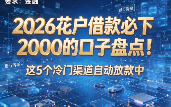2026花户借款必下2000的口子盘点！这5个冷门渠道自动放款中