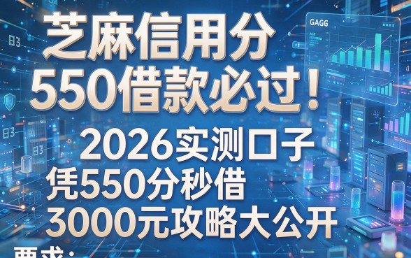 芝麻信用分550借款必过!2026实测口子:凭550分秒借3000元攻略大公开