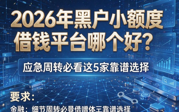 2026年黑户小额度借钱平台哪个好?应急周转必看这5家靠谱选择