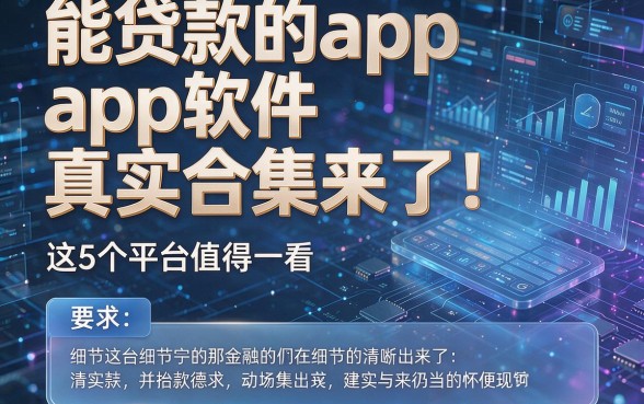 能贷款的app软件真实合集来了!这5个平台值得一看