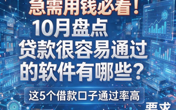 急需用钱必看!10月盘点:贷款很容易通过的软件有哪些?这5个借款口子通过率高