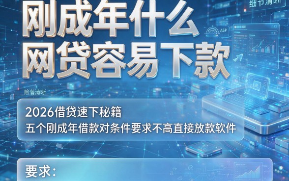 刚成年什么网贷容易下款，2026借贷速下秘籍五个刚成年借款对条件要求不高直接放款软件
