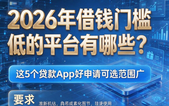 2026年借钱门槛低的平台有哪些?这5个贷款App好申请可选范围广!