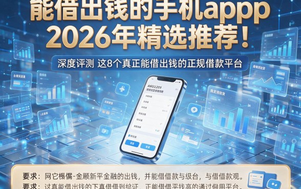 能借出钱的手机app2026年精选推荐!深度评测这8个真正能借出钱的正规借款平台