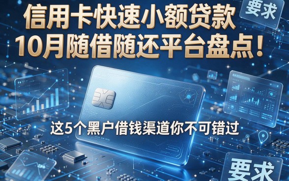 信用卡快速小额贷款10月随借随还平台盘点!这5个黑户借钱渠道你不可错过!