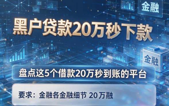 黑户贷款20万秒下款,盘点这5个借款20万秒到账的平台